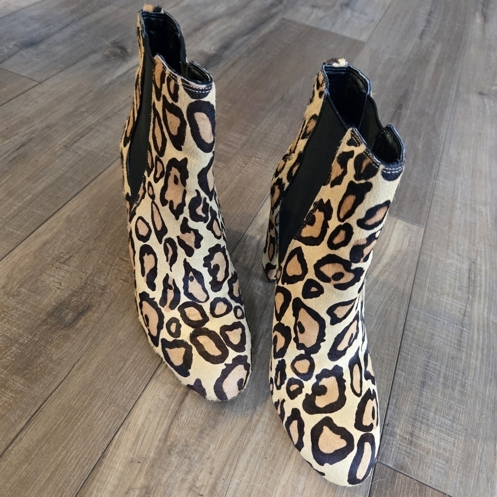 Sam Edelman Leopard Ankle Boots • Block Heel • Women’s 7.5